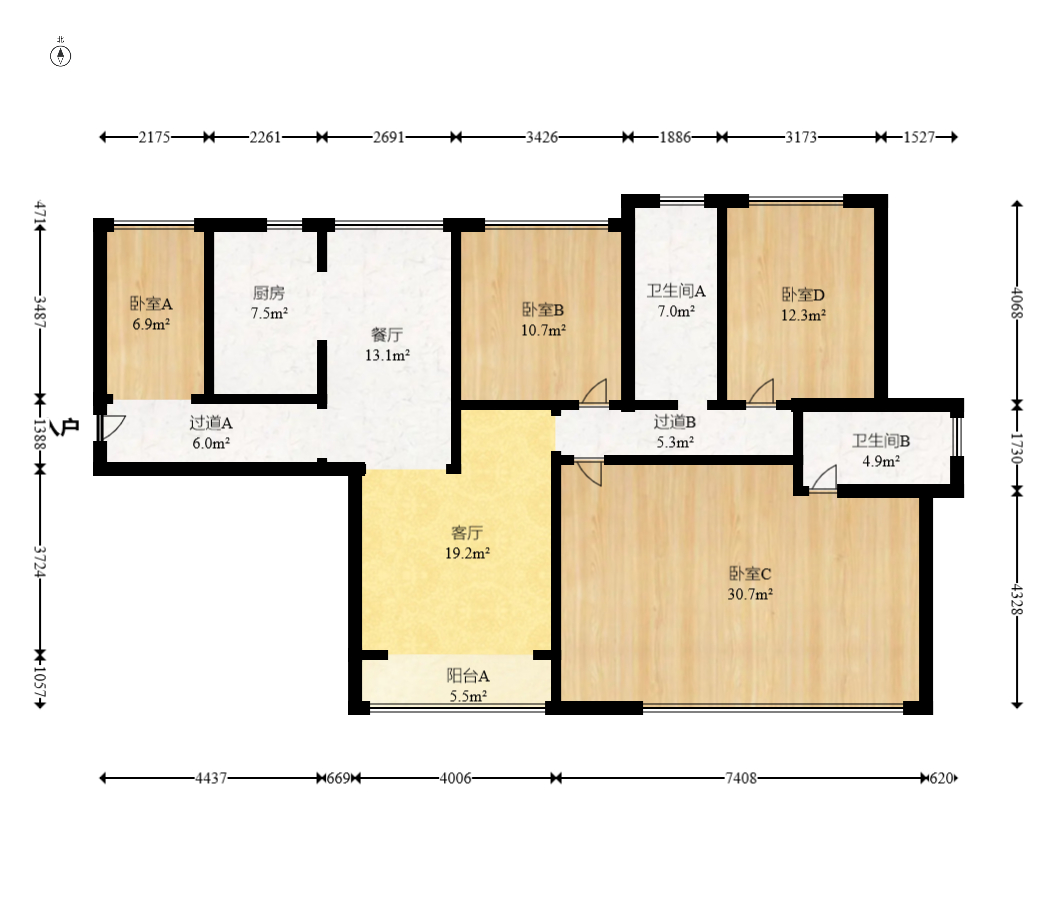 南山苏迪亚诺 5室2厅2卫 108.0万 南山苏迪亚诺 5室2厅2卫 108.0万户型图