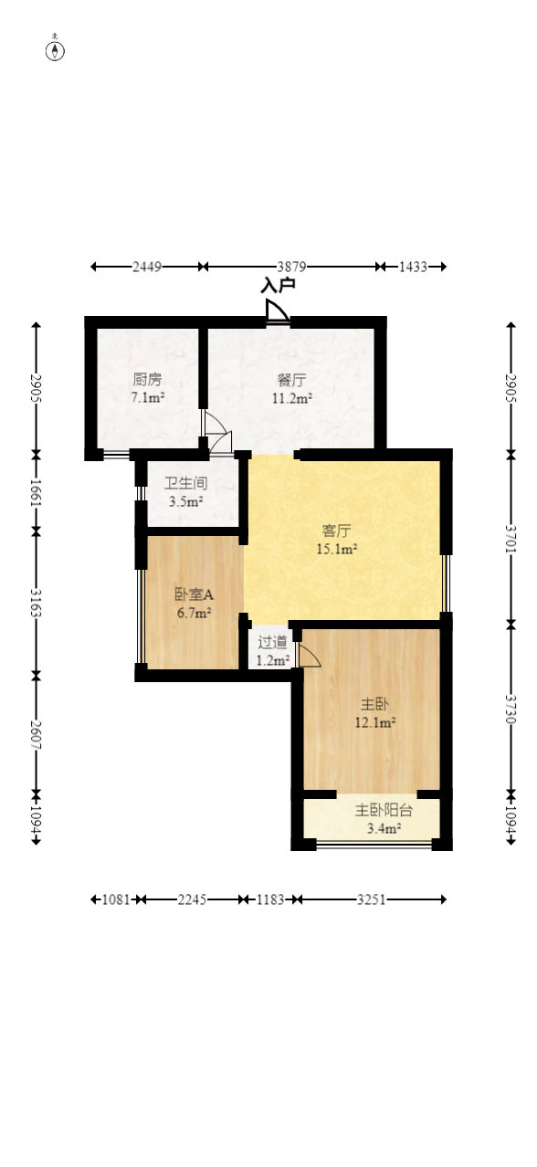 長房時(shí)代城  3室2廳1衛(wèi)    108.0萬室內(nèi)圖1