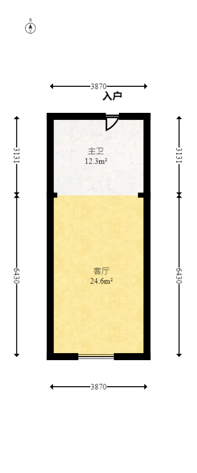 启迪协信中心  1室1厅1卫   49.80万室内图1