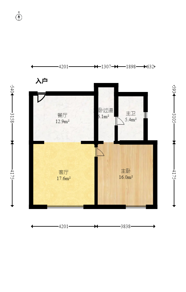 恒大御景湾  1室1厅1卫   62.00万室内图1