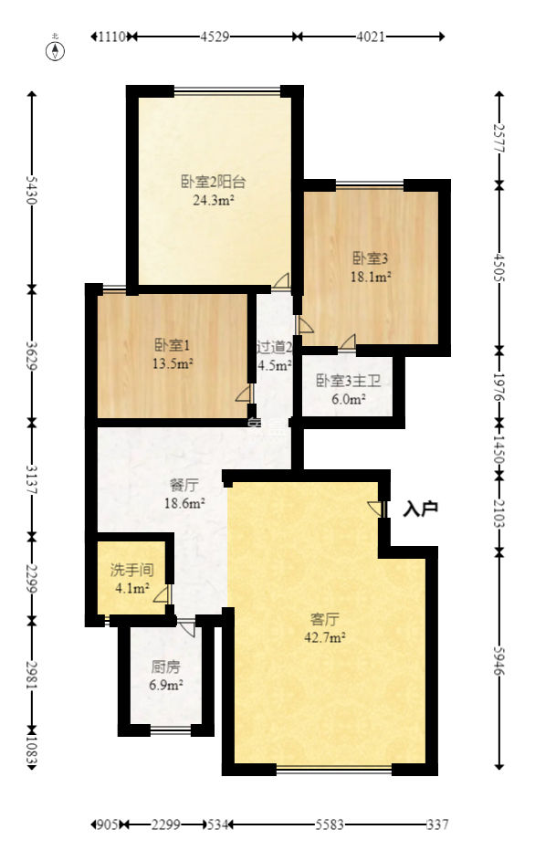 福乐名园  3室2厅2卫   125.00万