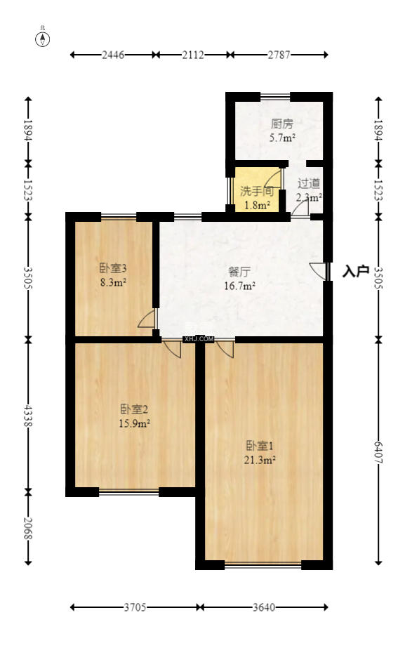茶园坡社区(原王家冲社区)  3室2厅1卫   34.90万室内图1