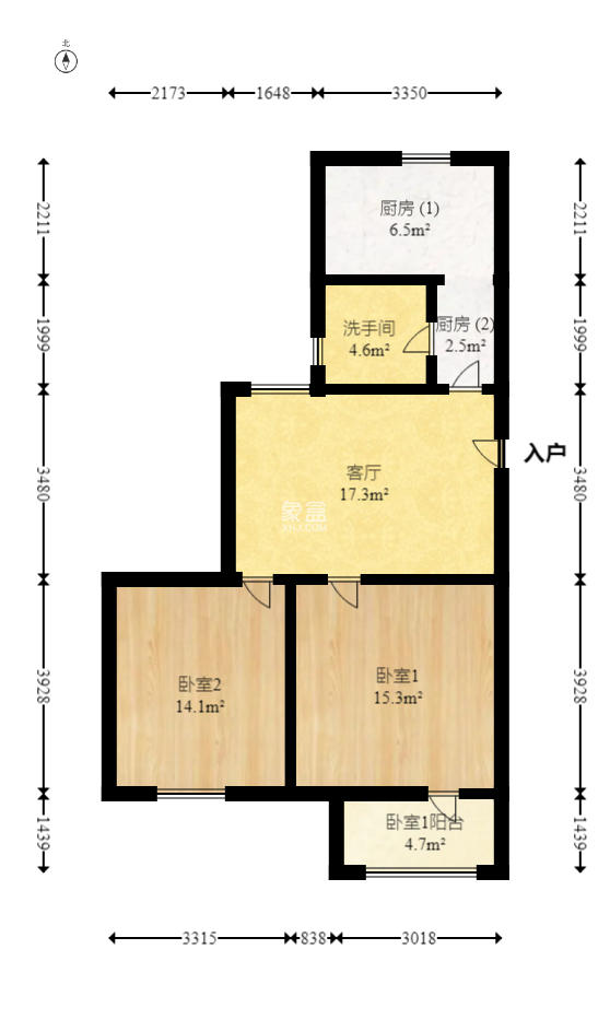 茶园坡社区(原王家冲社区)  2室2厅1卫   38.00万室内图1