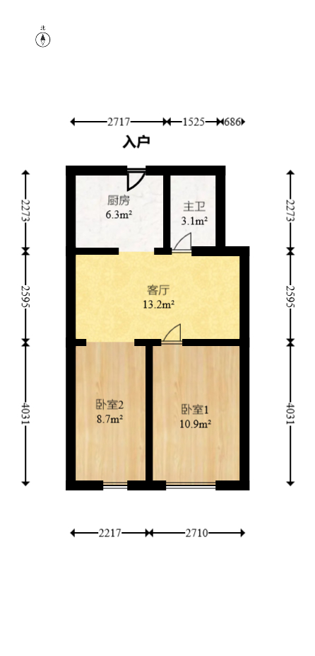 中扬大厦  1室1厅1卫   48.00万室内图1