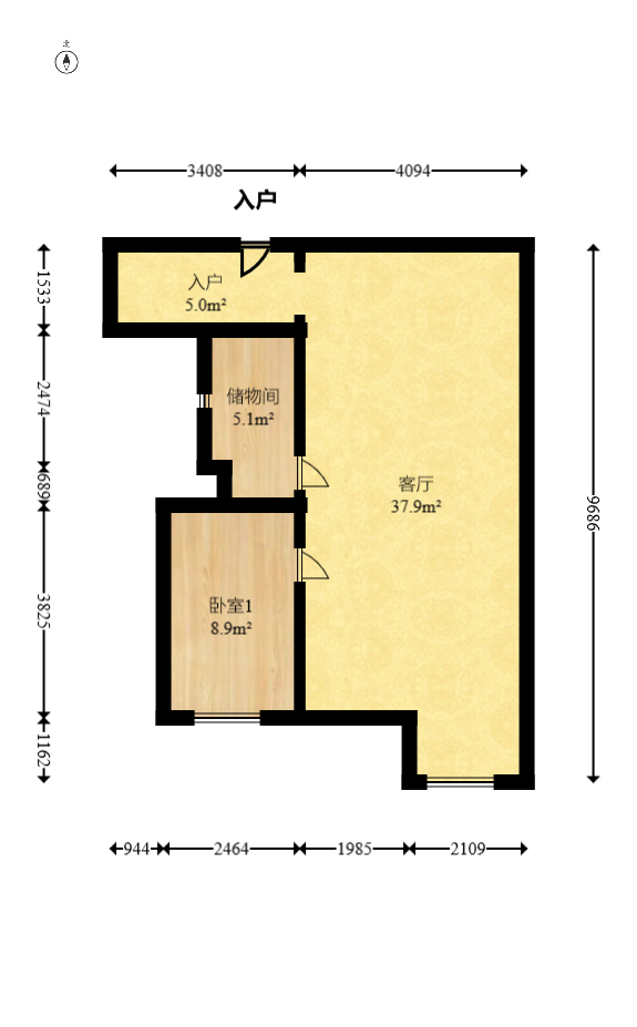 万博汇  1室1厅1卫   75.80万室内图1