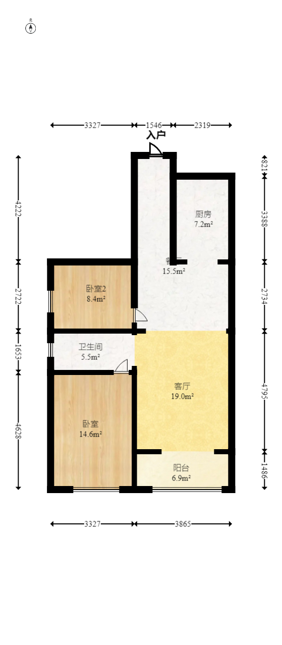 三景华御  2室2厅1卫    55.0万 三景华御  2室2厅1卫    55.0万户型图