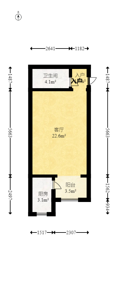 西子湖畔沃府  1室1厅1卫   41.80万室内图1