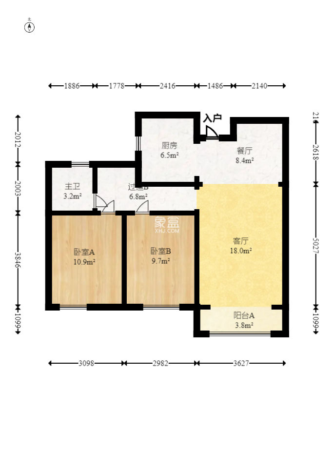 中建信和城  2室2厅1卫   95.00万