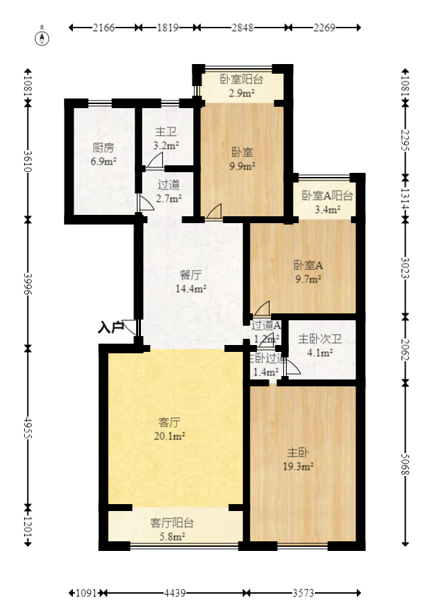 楚天馨苑  3室2厅2卫    66.8万 楚天馨苑  3室2厅2卫    66.8万户型图
