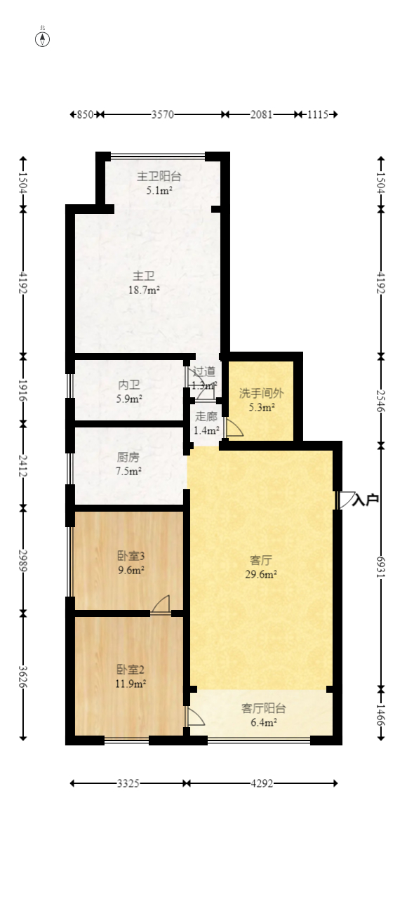 中惠锦堂  3室2厅2卫    140.0万室内图1