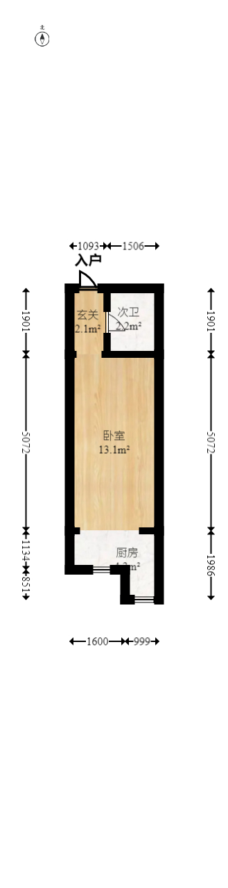 保利麓谷林语I区  1室1厅1卫   25.00万室内图1