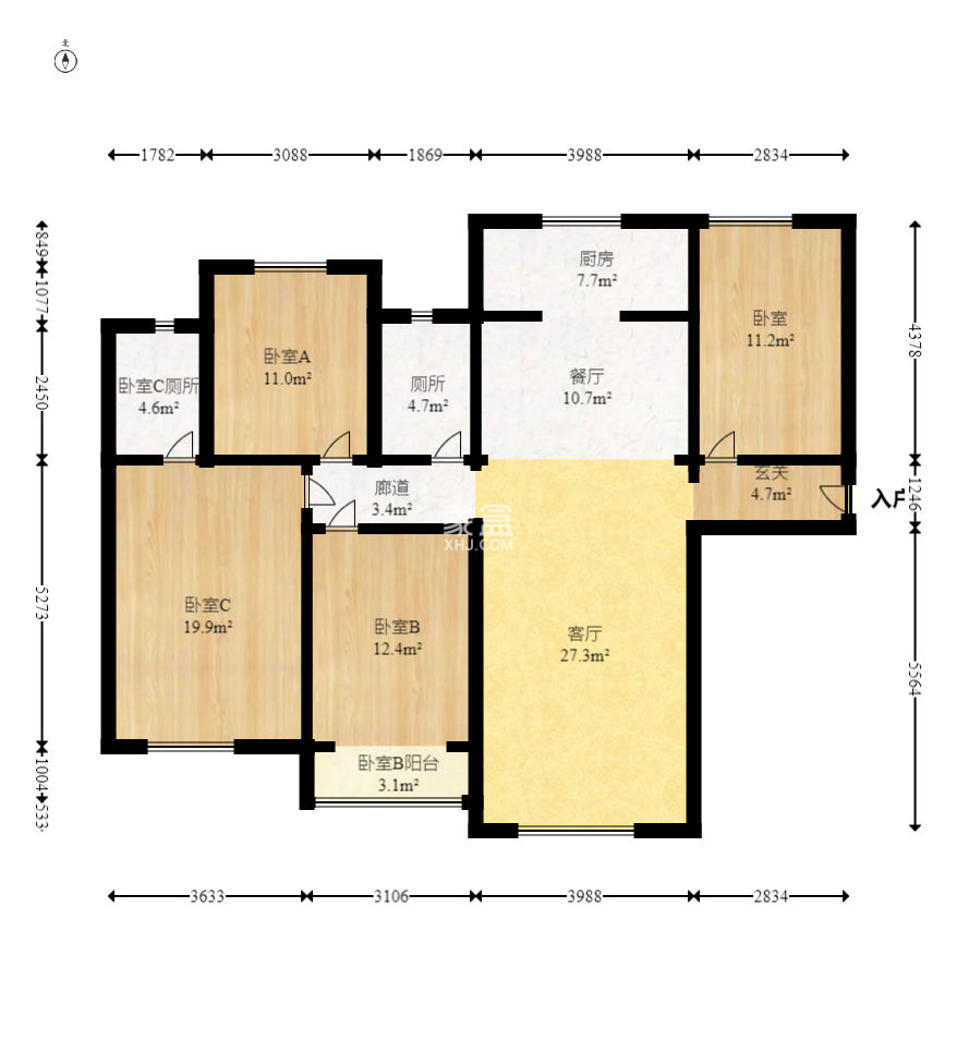 中海国际三期  4室2厅2卫    92.0万