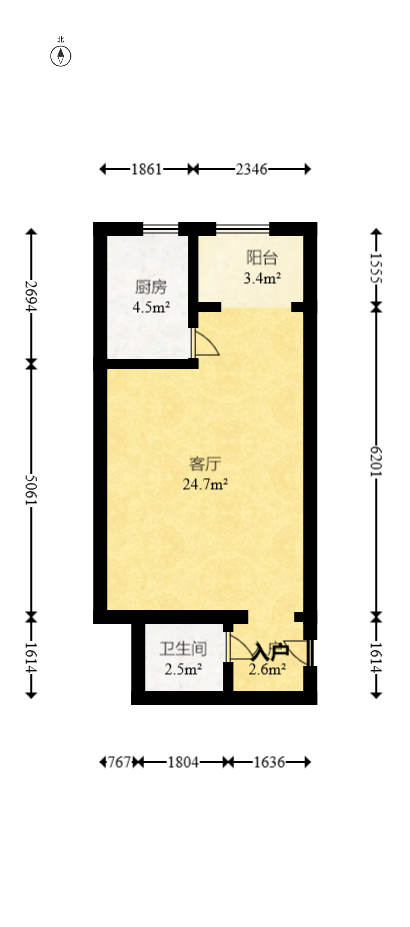 碧桂园威尼斯城  1室1厅1卫   38.80万室内图1