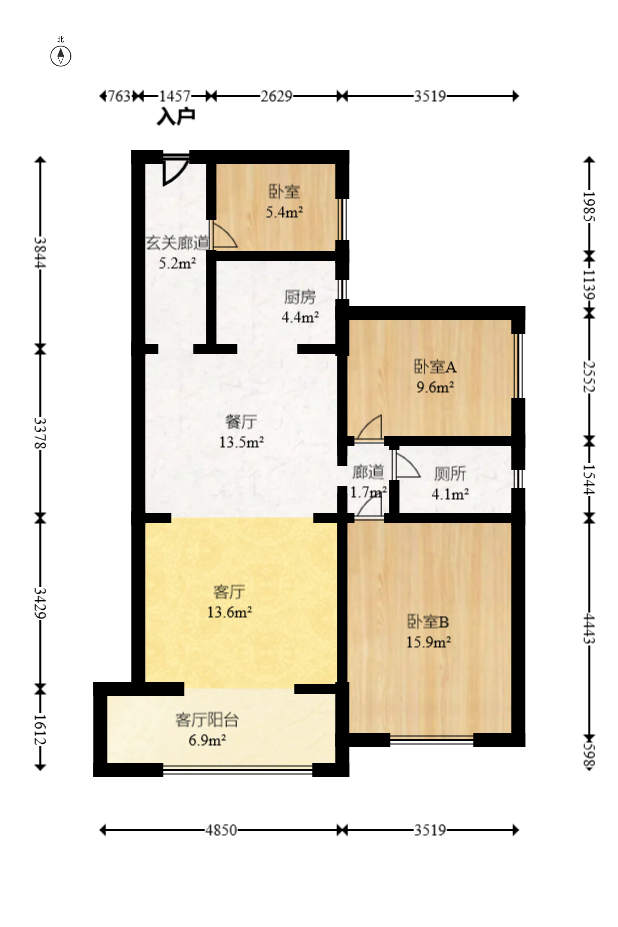 江山帝景雅典  3室2廳1衛(wèi)    88.93萬室內(nèi)圖1