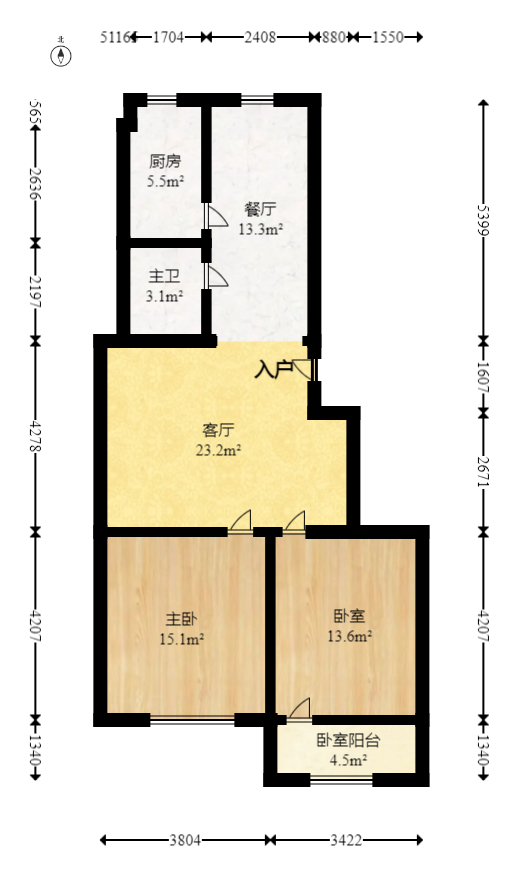 中南汽车世界  2室2厅1卫   29.80万室内图1