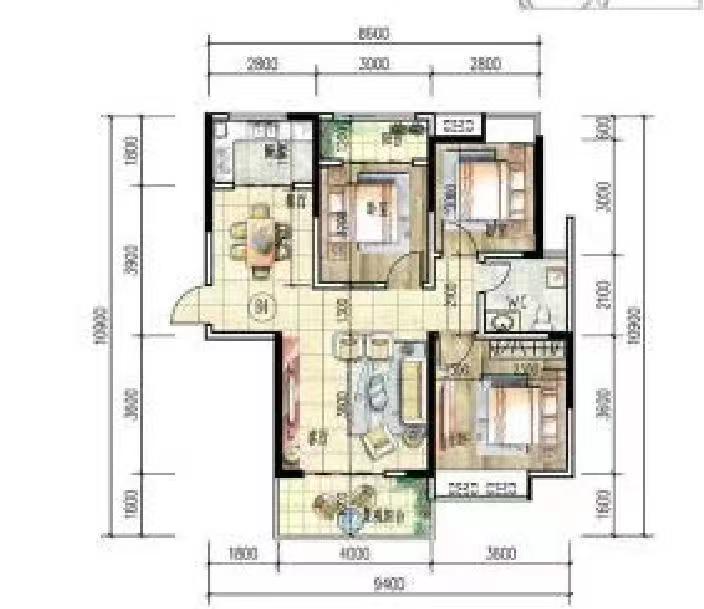 城发郦城  3室2厅1卫   55.00万