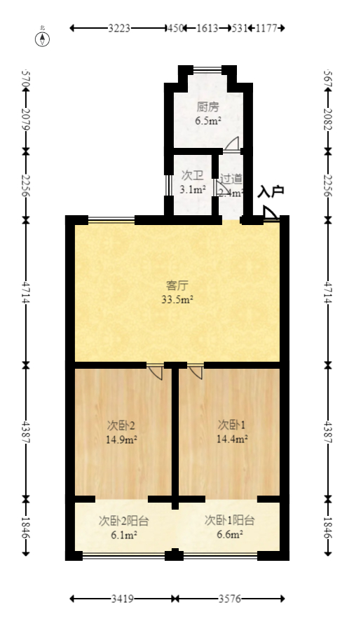 铜铝厂宿舍(白沙路461号) 2室2厅1卫 43.0万 铜铝厂宿舍(白沙路461号) 2室2厅1卫 43.0万户型图