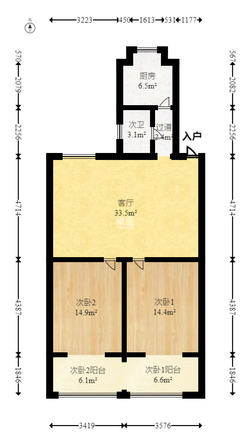 铜铝厂宿舍（白沙路461号）  2室2厅1卫   43.00万