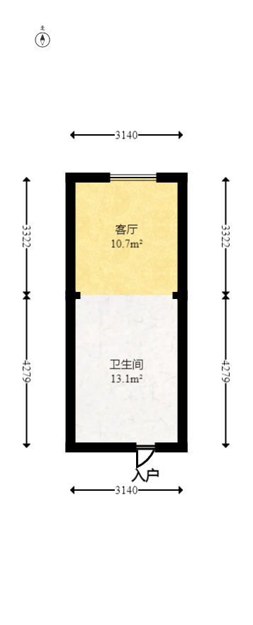 新城悦隽公园  1室1厅1卫   20.00万室内图1
