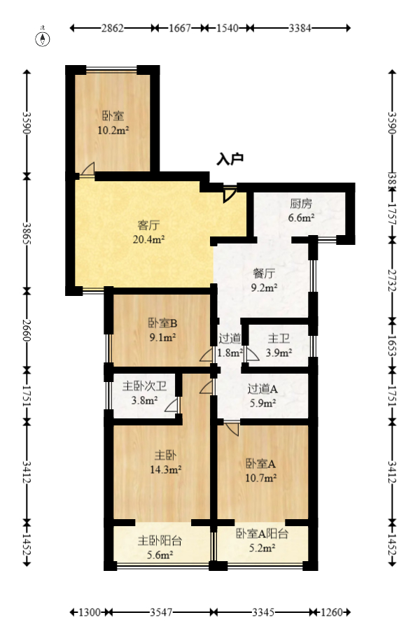新长海广场  4室2厅2卫   78.00万室内图1