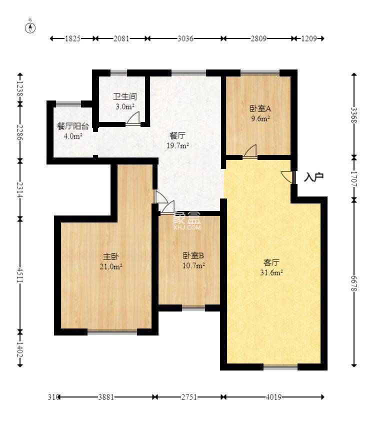 咸嘉新村嘉旺苑  3室2厅2卫   89.00万