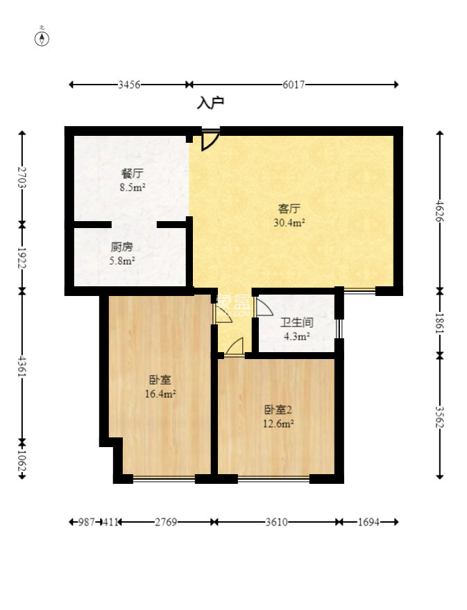 I尚国际（元泰大厦)  2室2厅2卫   65.00万