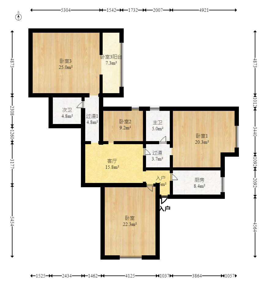 新大新  3室2厅2卫   163.00万室内图1