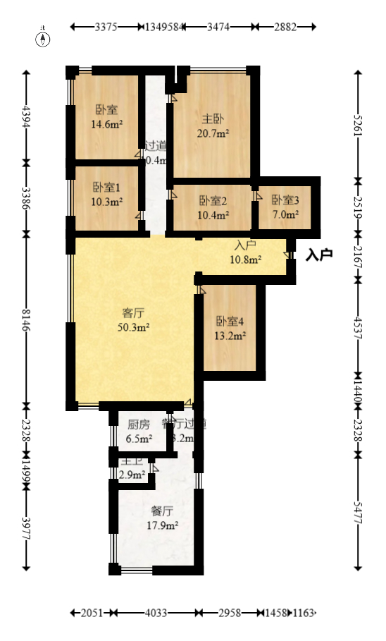 迎宾大厦  4室2厅2卫   240.00万室内图1