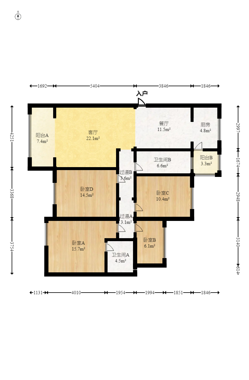 澳海谷山府 5室2厅2卫 126.0万 澳海谷山府 5室2厅2卫 126.0万户型图