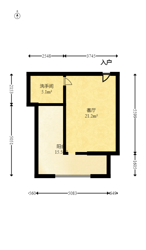 香颂国际 1室1厅1卫 21.5万 香颂国际 1室1厅1卫 21.5万户型图
