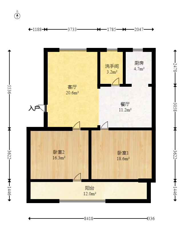 路桥宿舍  2室2厅1卫   38.80万室内图1