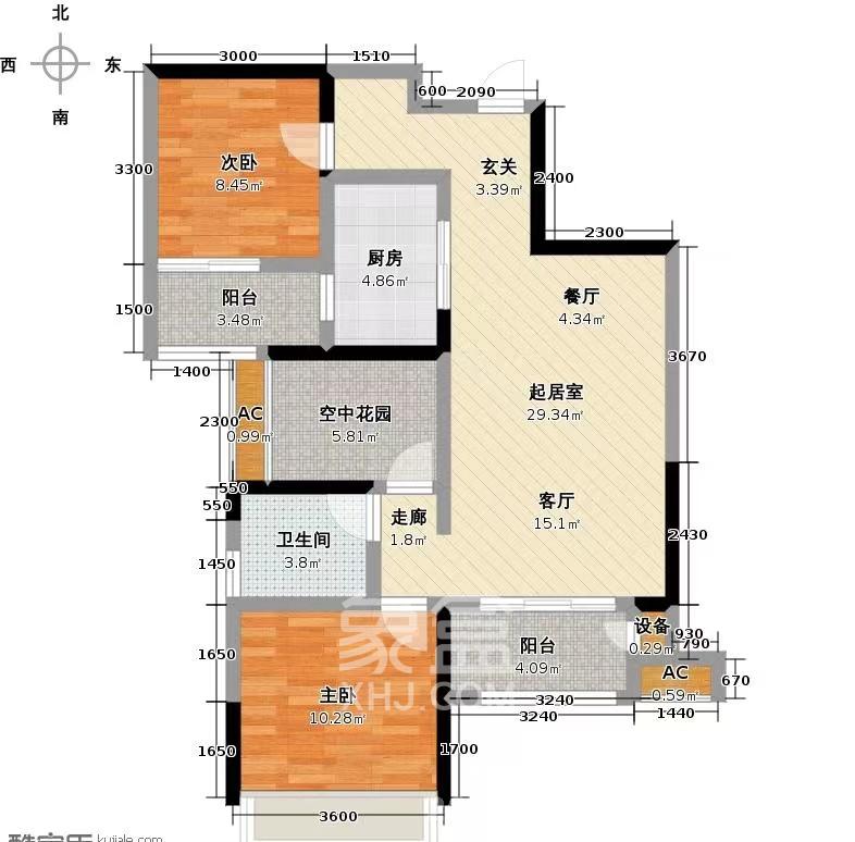 恒大书香门第  3室2厅2卫   66.80万