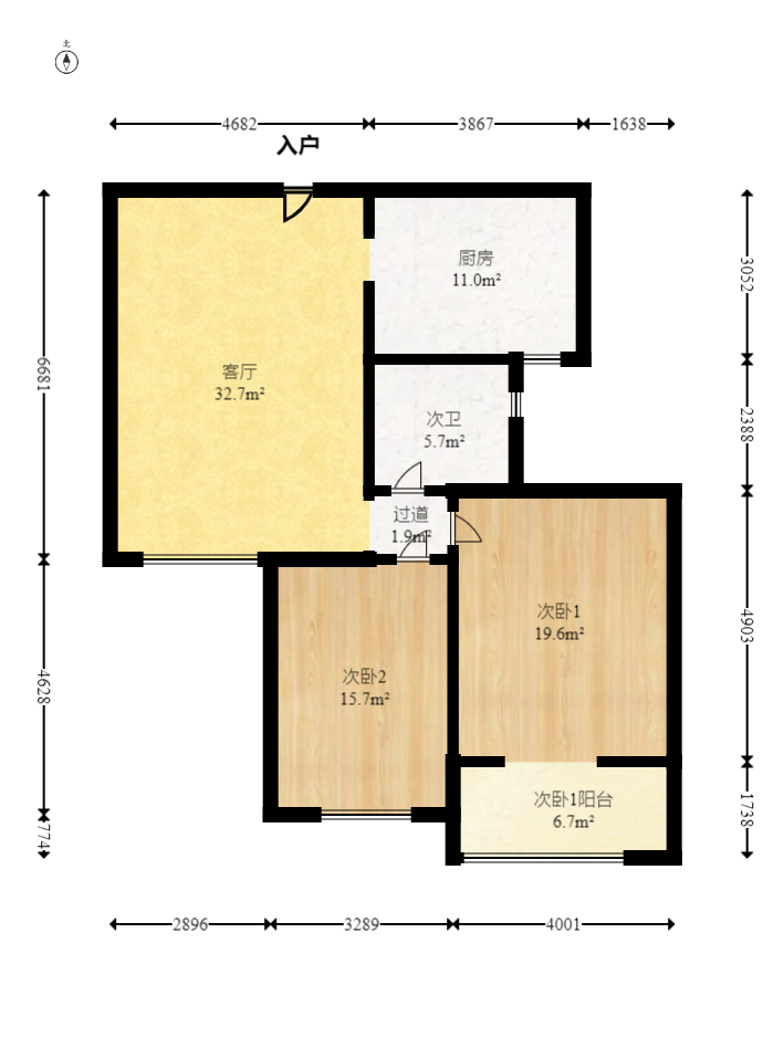 荣盛花语书苑 2室1厅1卫 85.0万 荣盛花语书苑 2室1厅1卫 85.0万户型图