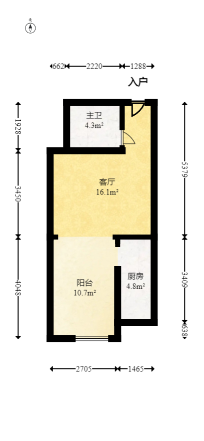 时代星城 1室1厅1卫 20.5万 时代星城 1室1厅1卫 20.5万户型图