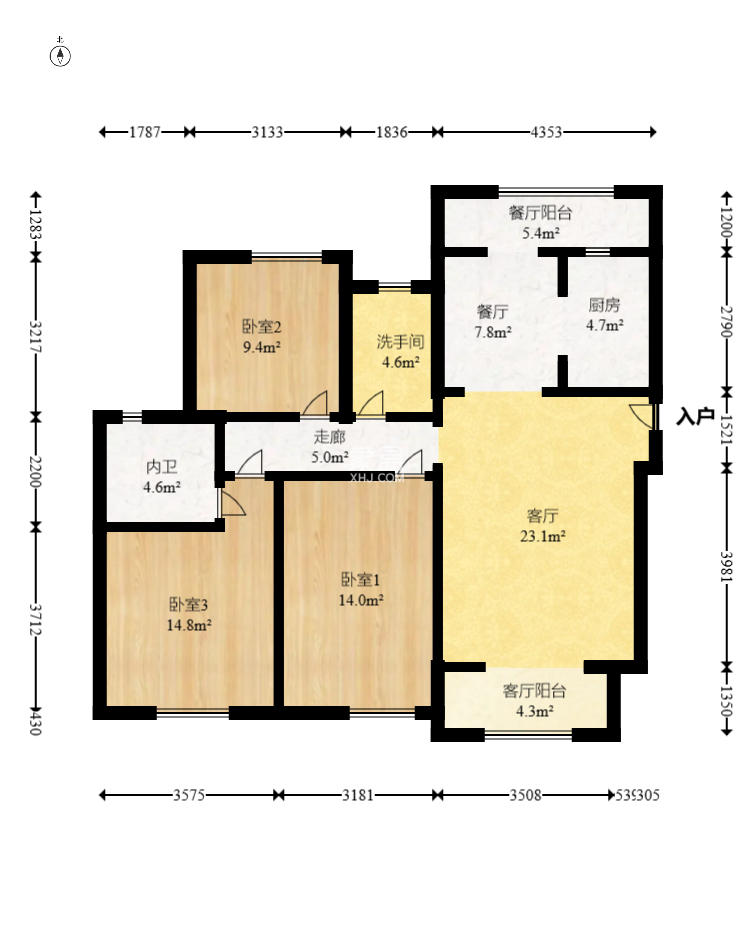 明昇壹城(明昇时代广场)二期  3室2厅2卫    150.0万 明昇壹城(明昇时代广场)二期  3室2厅2卫    150.0万户型图