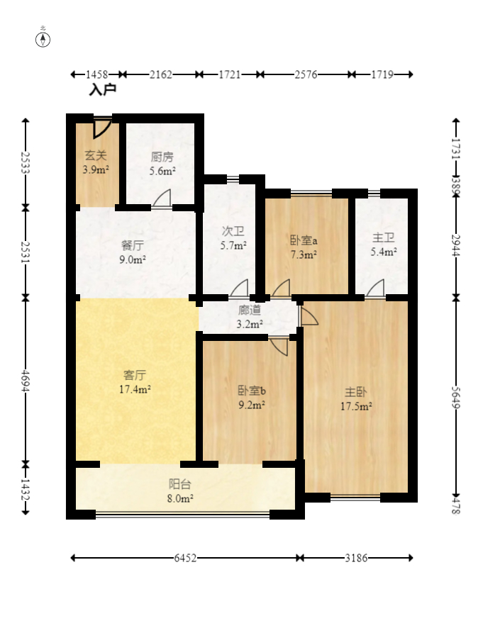 南山梅溪一方  3室2厅2卫   143.00万室内图1