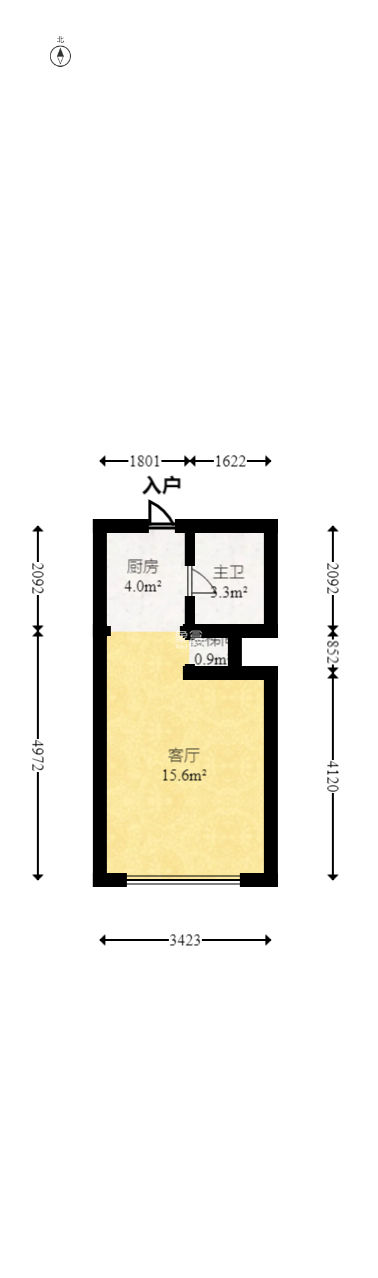 中一鲲出（鲲鹏府）  2室1厅1卫   55.00万