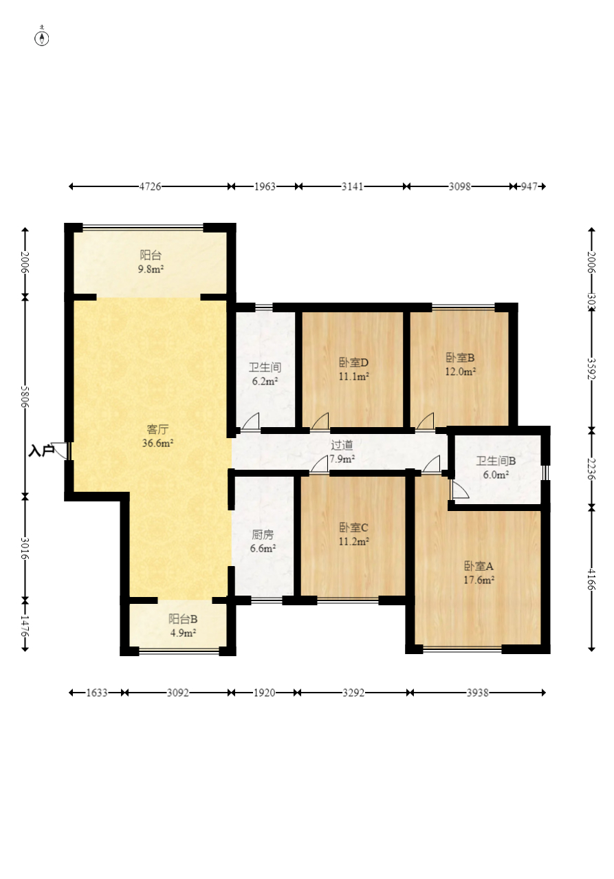 佳兆业云顶梅溪湖(佳兆业梅溪荟) 4室2厅2卫 195.0万 佳兆业云顶梅溪湖(佳兆业梅溪荟) 4室2厅2卫 195.0万户型图