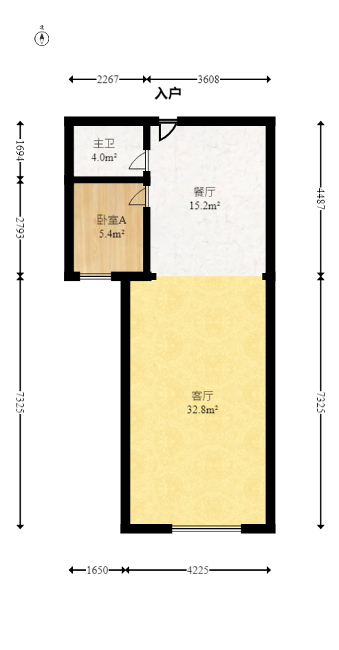 德思勤城市广场（宝格丽公寓）  1室1厅1卫   64.80万室内图1
