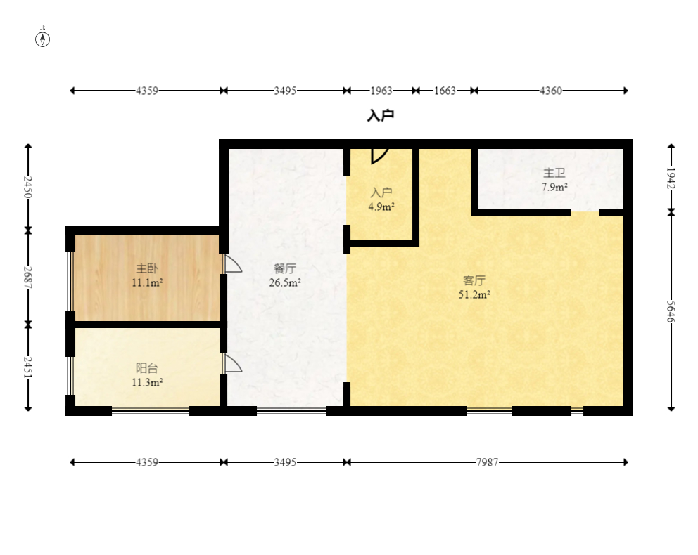 北辰三角洲B1E1区  1室1厅1卫    117.0万 北辰三角洲B1E1区  1室1厅1卫    117.0万户型图