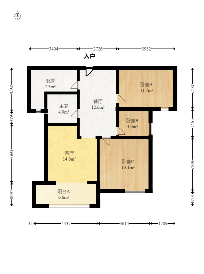 五矿万境水岸一期(万境水岸嘉苑) 2室2厅1卫 83.0万 五矿万境水岸一期(万境水岸嘉苑) 2室2厅1卫 83.0万户型图