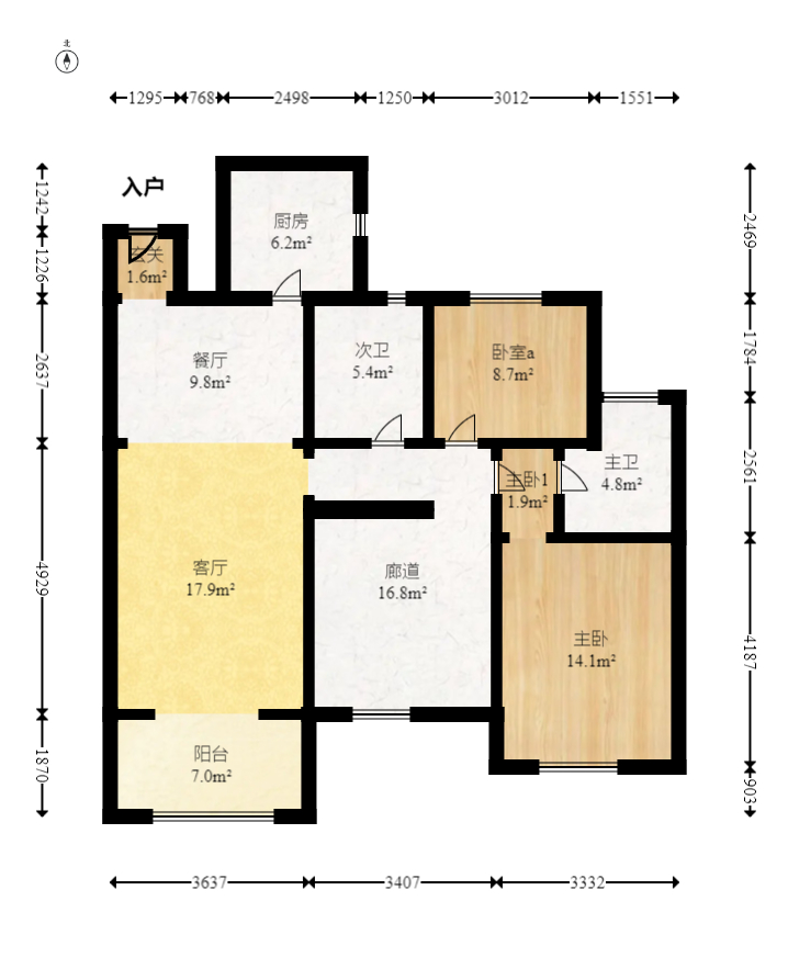 新城国际花都 3室2厅2卫 62.0万 新城国际花都 3室2厅2卫 62.0万户型图