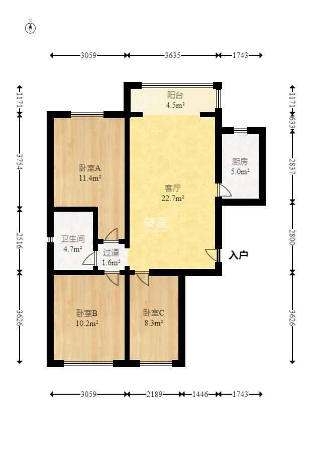 恒大雅苑 3室2厅1厨1卫 83.00万