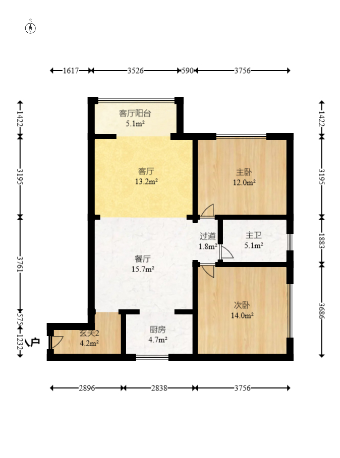 德润园 2室2厅1卫 64.0万 德润园 2室2厅1卫 64.0万户型图