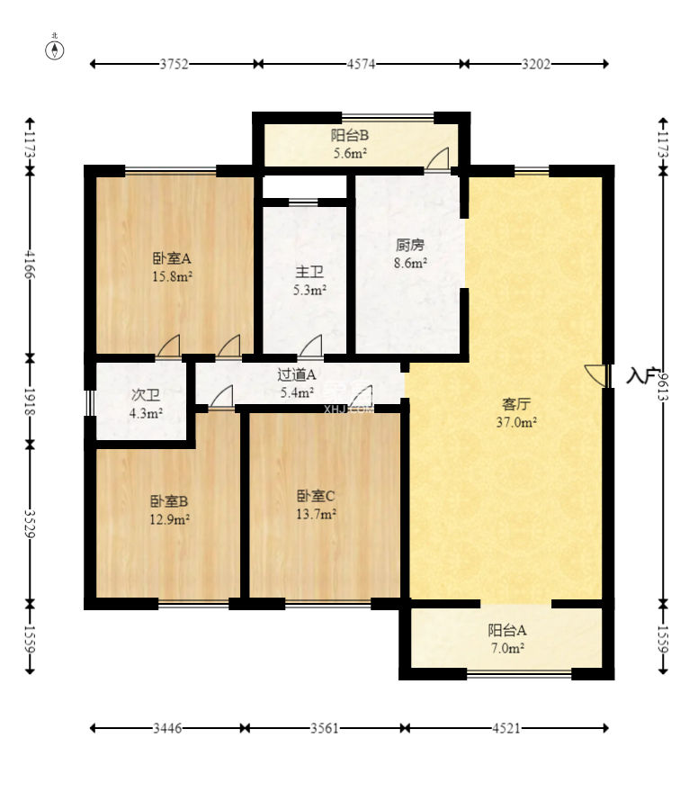 白田佳苑  3室2厅2卫   75.00万