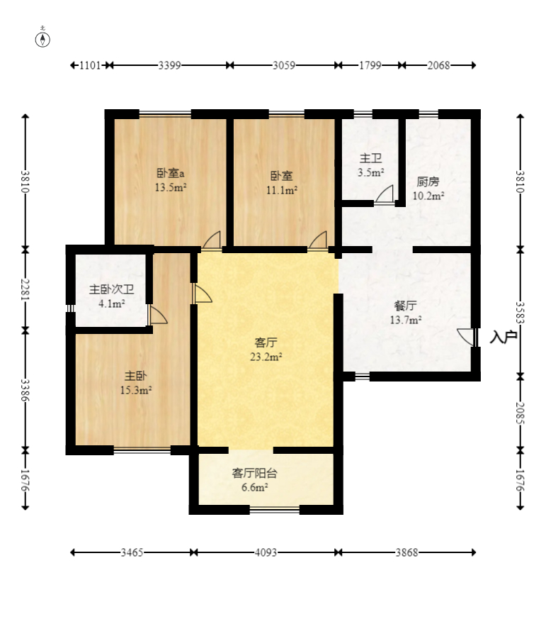 保利香檳國際  3室2廳2衛(wèi)    87.0萬室內(nèi)圖1