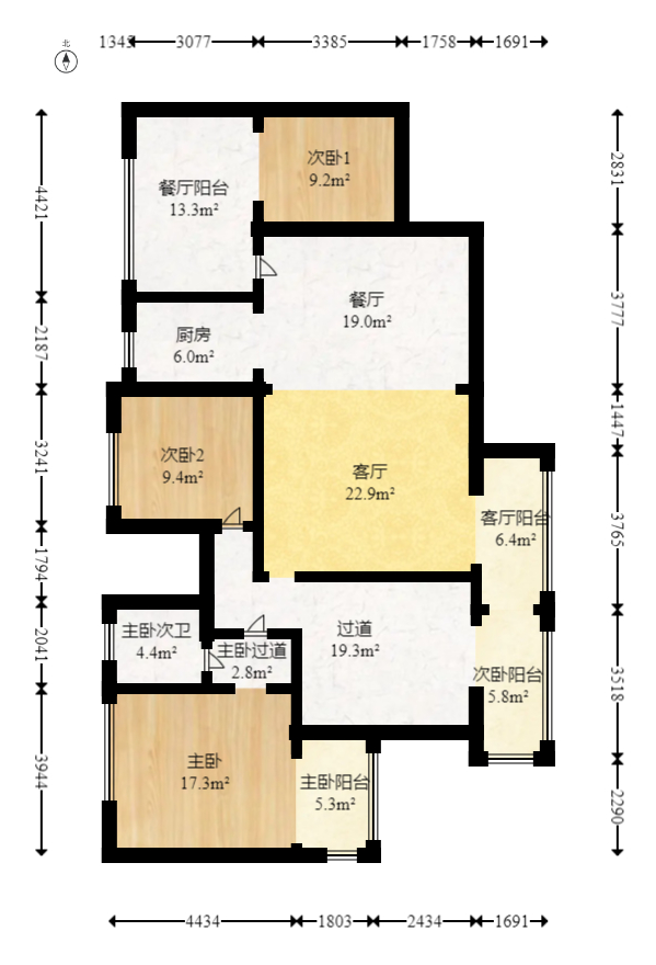 濱江君悅香邸  4室2廳2衛(wèi)    160.0萬室內(nèi)圖1