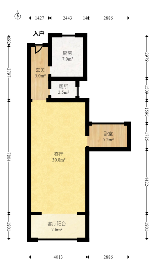 邦盛水岸御园  4室2厅2卫   75.00万室内图1