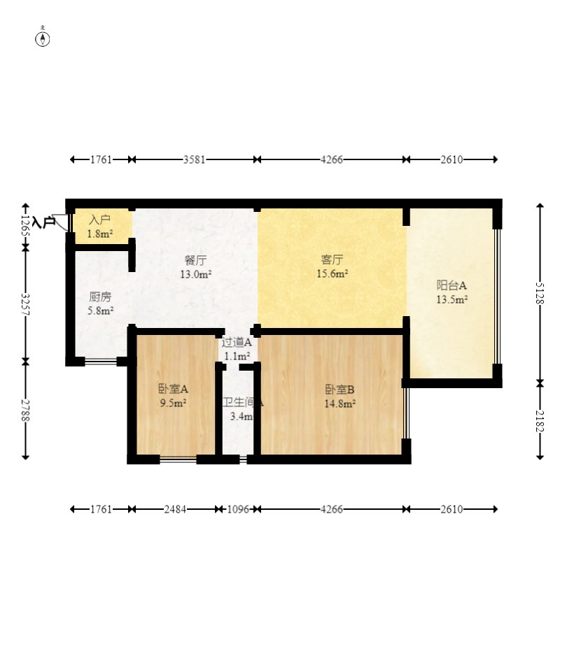 时代倾城三期 2室2厅1卫 80.0万 时代倾城三期 2室2厅1卫 80.0万户型图