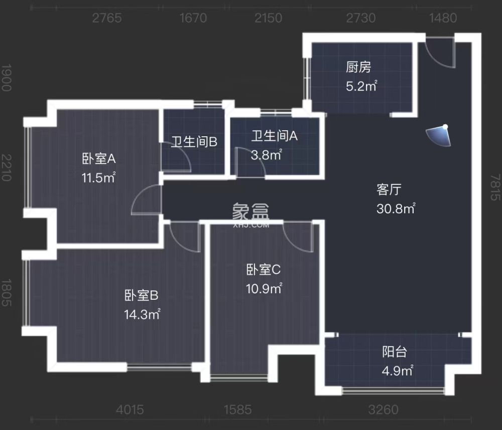 山水洲城华晨第一城  3室2厅2卫   49.80万